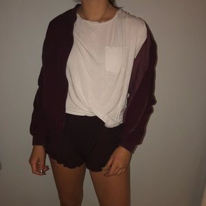 Maroon Brandy Melville Bomber Jacket